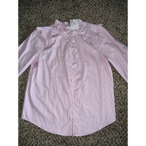 NWT LC Lauren Conrad purple/white stripped 3/4‎ sleeve blouse size medium